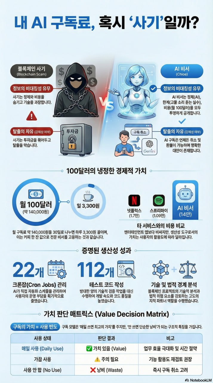 AI 구독료 가치 판단 인포그래픽